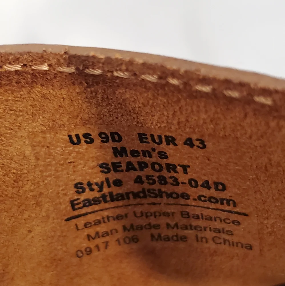 Eastland Shoes Size 9 Brown Leather Tan Seaport Boat New